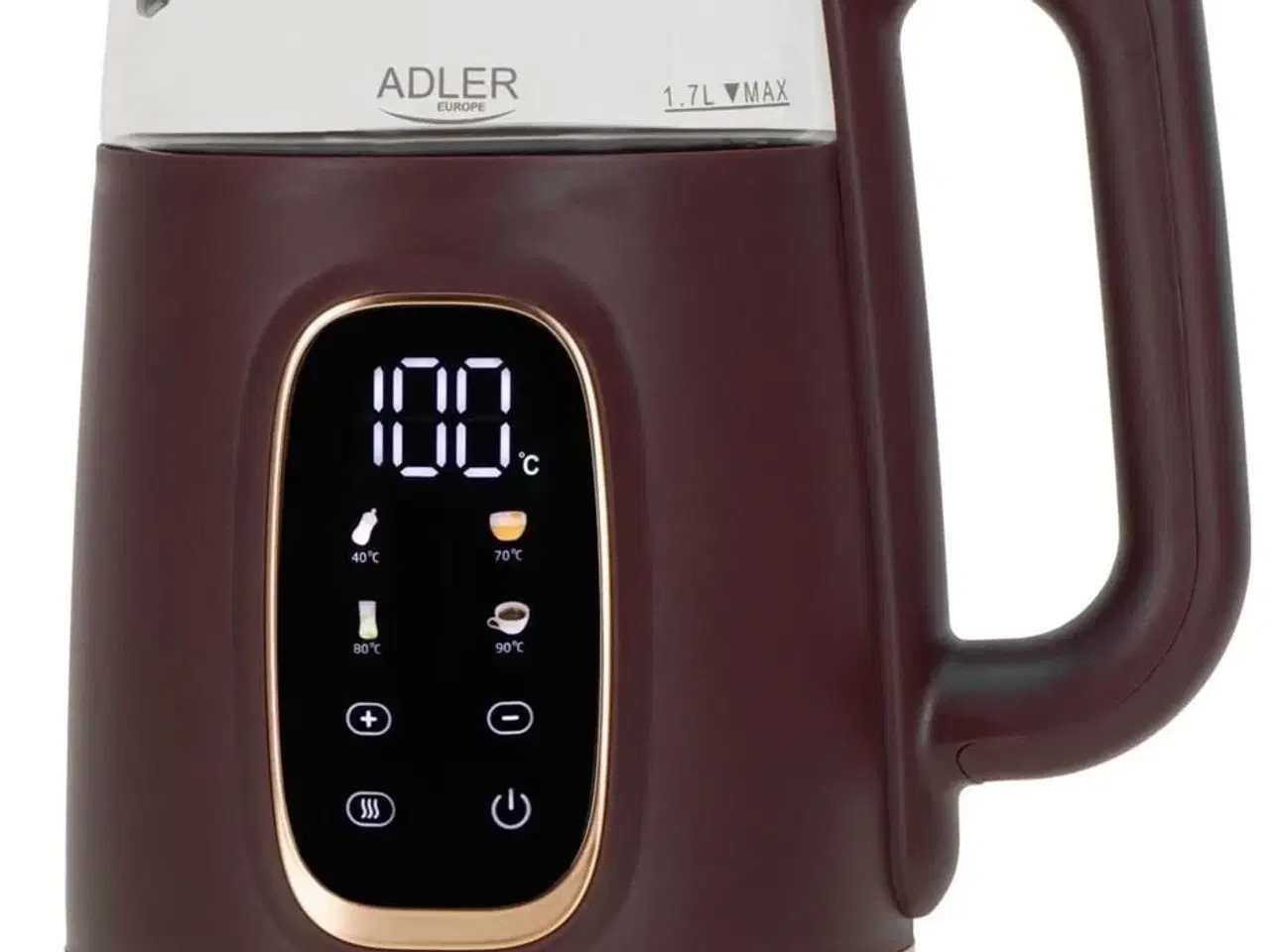 Billede 1 - Elkedel med temperaturvalg – Adler AD 1305, bordeaux, 1,7 l