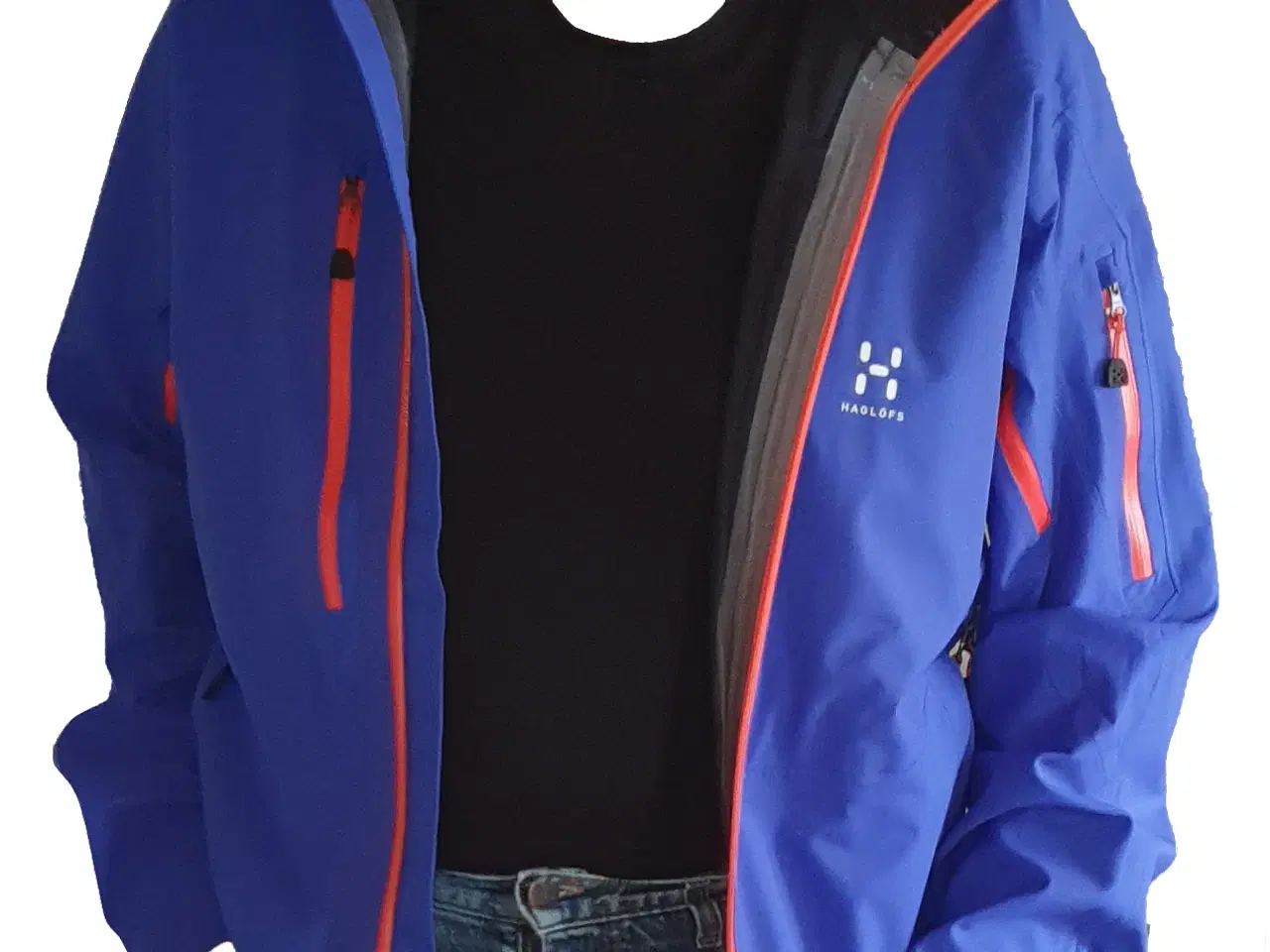 Billede 1 - Flot blå Hagløfs jakke m. lynlåse i kontrastfarve 