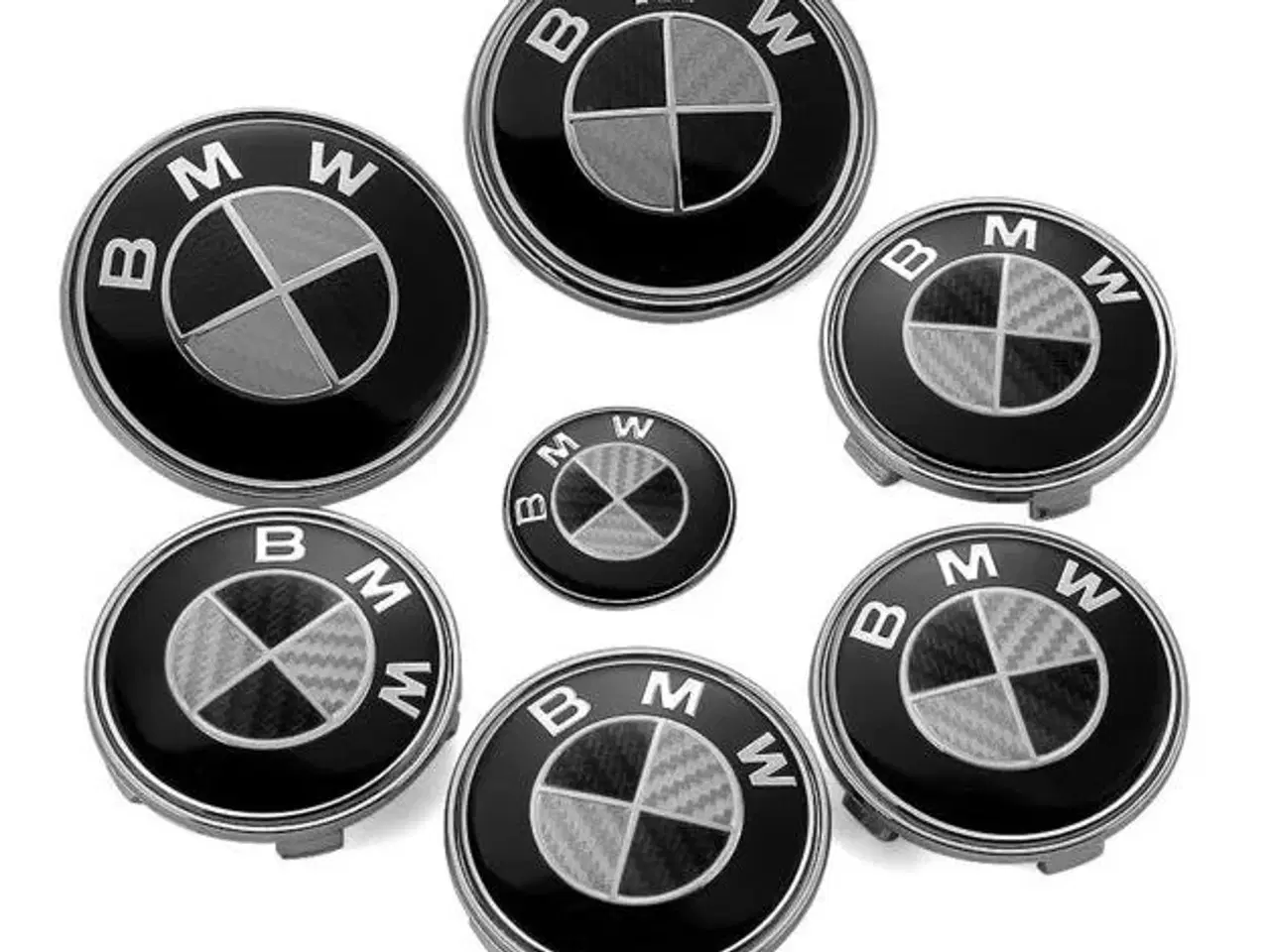 Billede 1 - BMW emblem sæt sort/hvid carbon