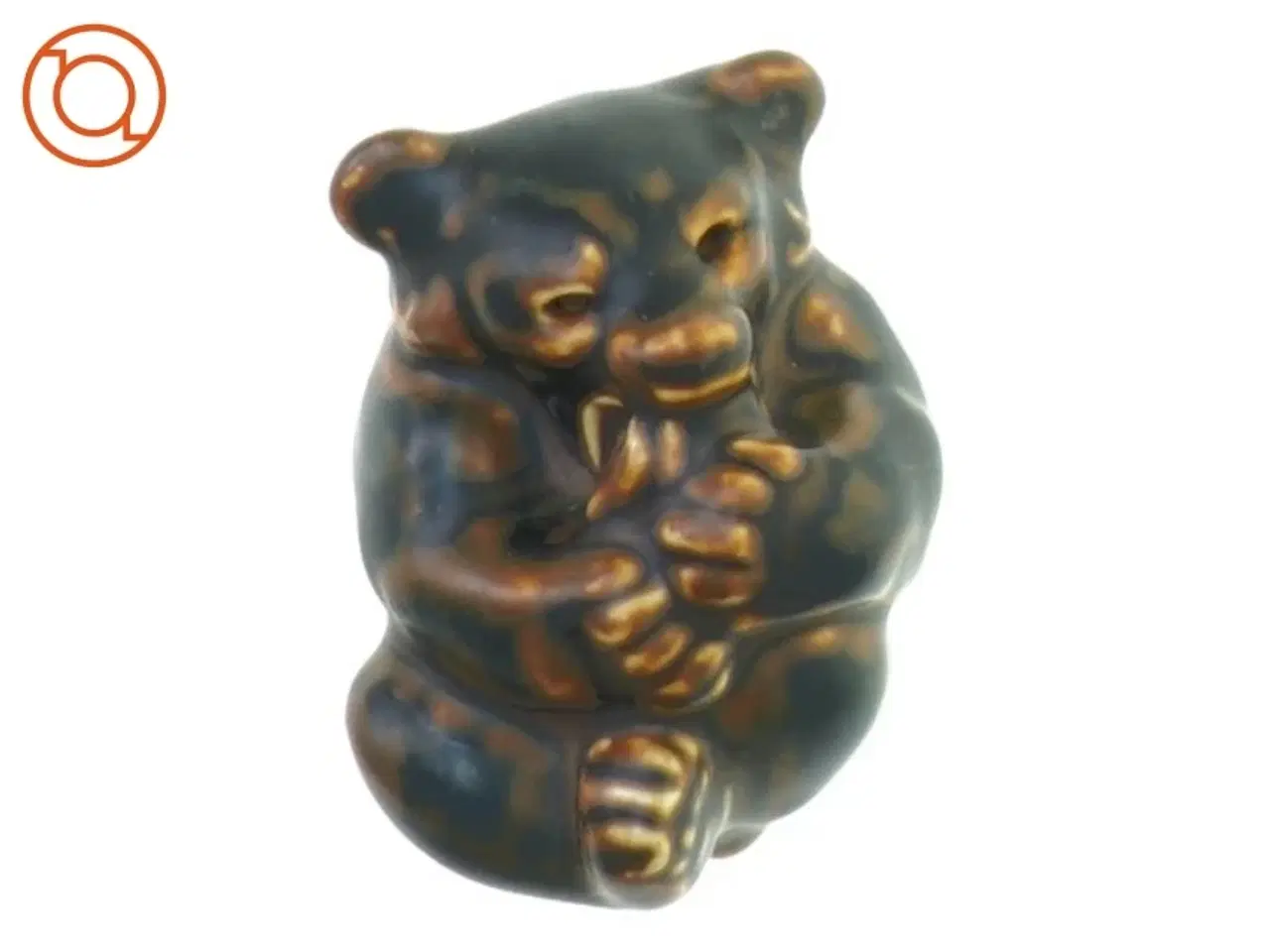 Billede 1 - Liggende bjørn med fod i mund fra Royal Copenhagen (str. 8 x 5 cm)