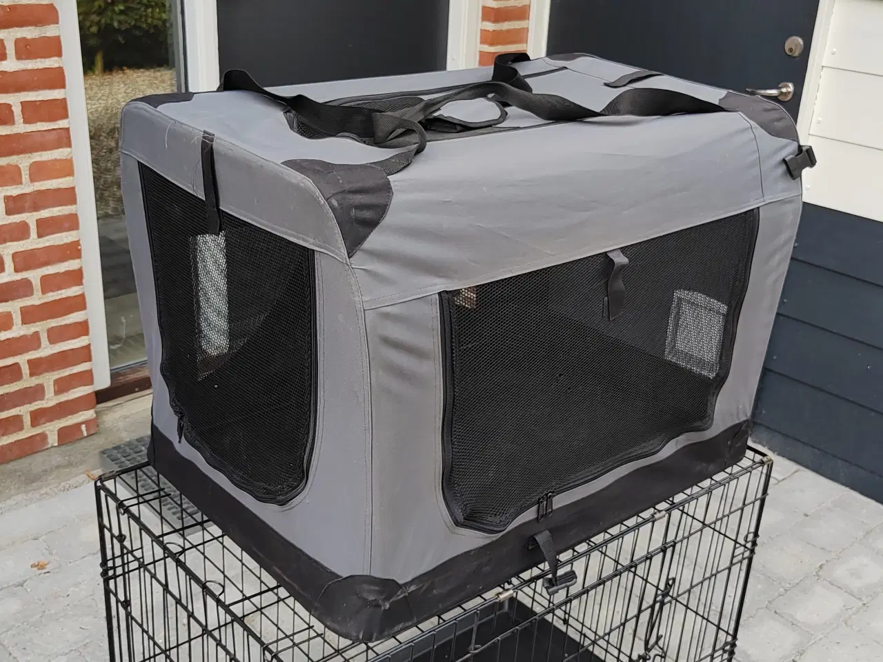 Billede 1 - Transportbur Foldbar XL 81,3x58,4x58 cm grå