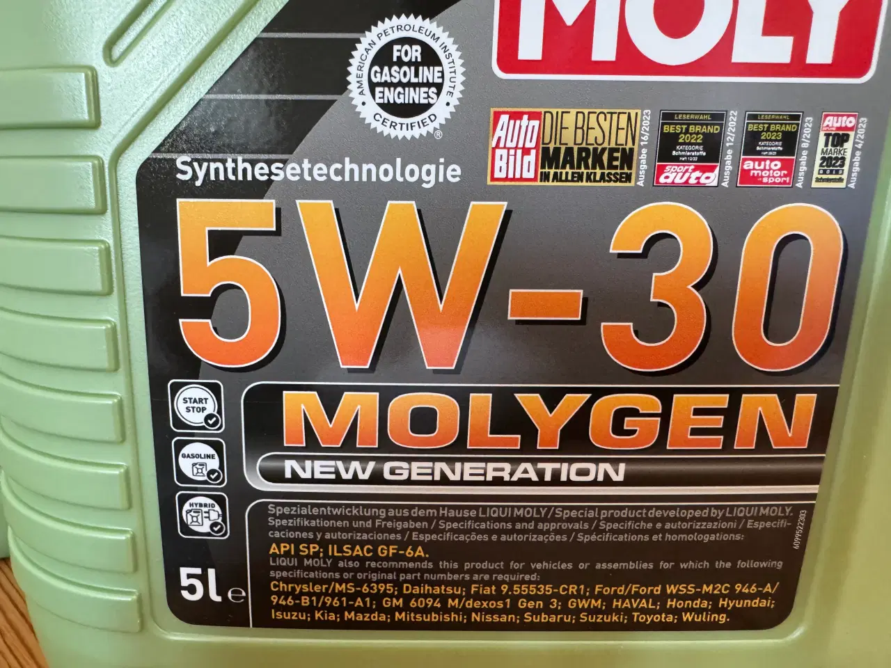 Billede 2 - 5W-30 5L Liqui Moly Molygen Motorolie