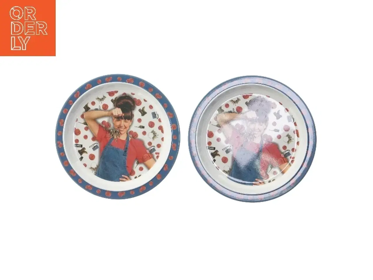 Billede 1 - Tallerkener med motiv fra DR (str. 2 stk Ø 21,5 cm)