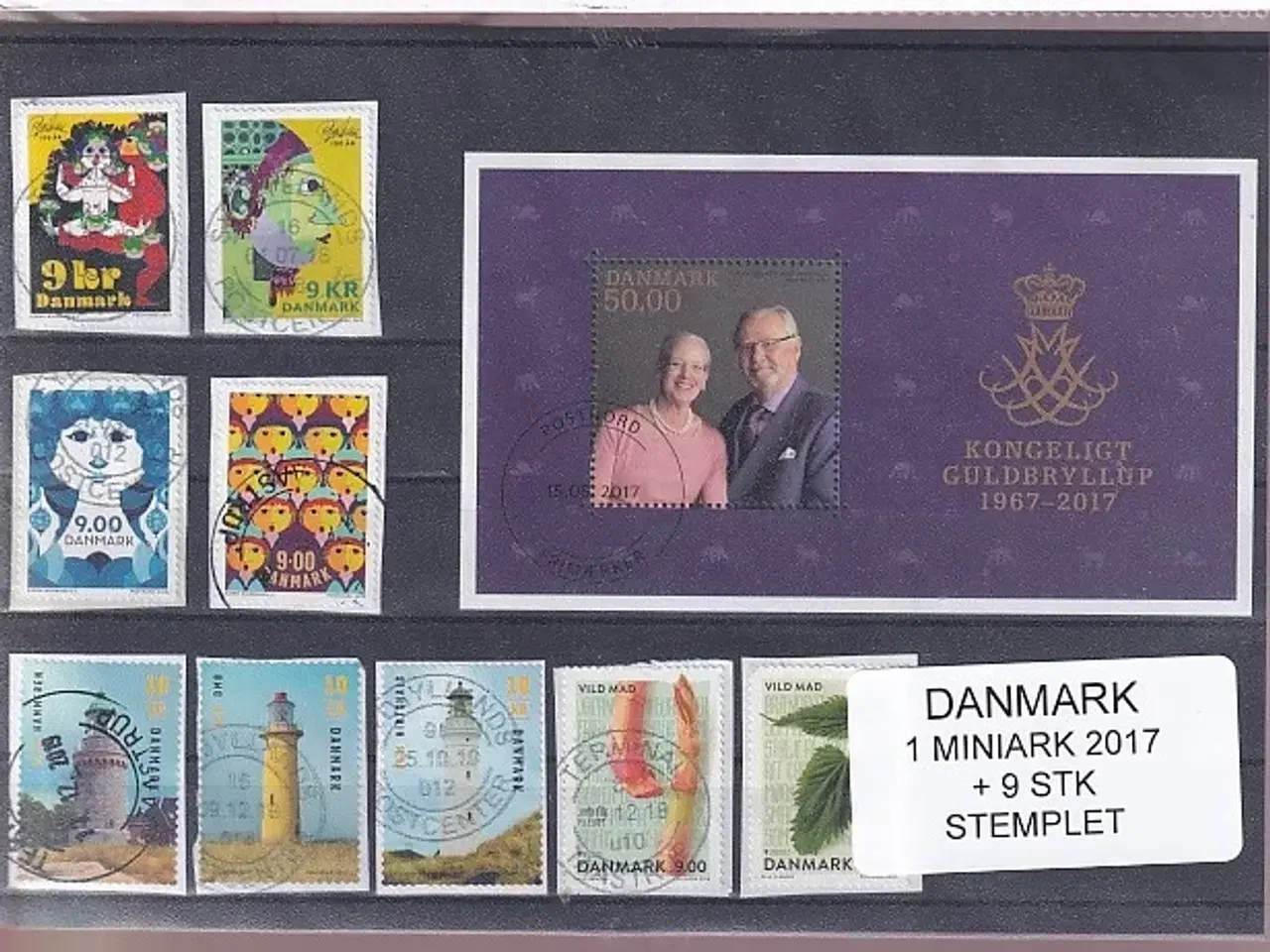 Billede 1 - Danmark - Miniark 1902 A (2017) + enkeltmærker - Stemplet