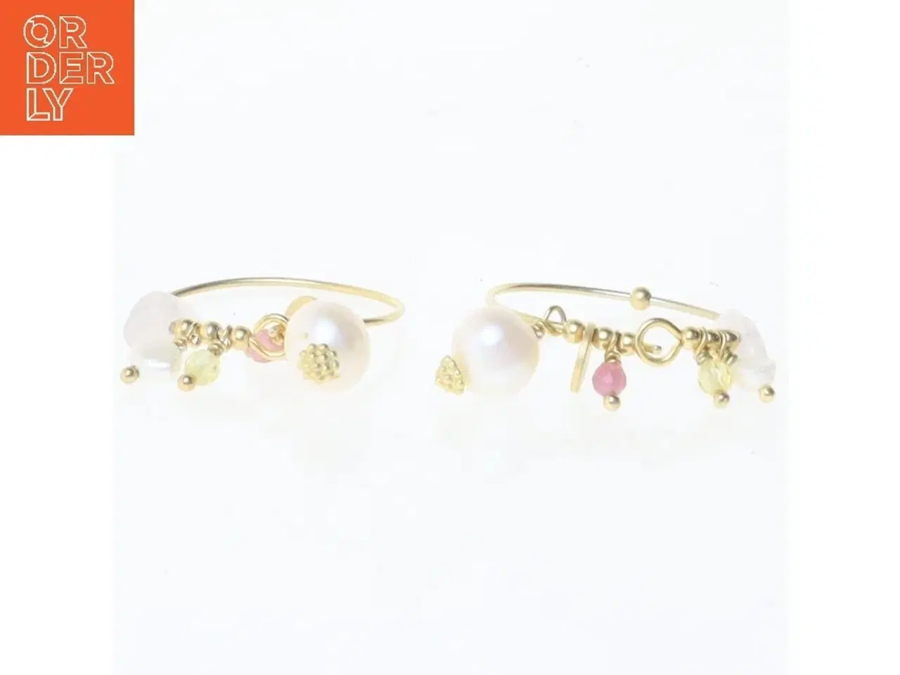 Billede 3 - Øreringe med perler og sten (str. Ø 2 cm)