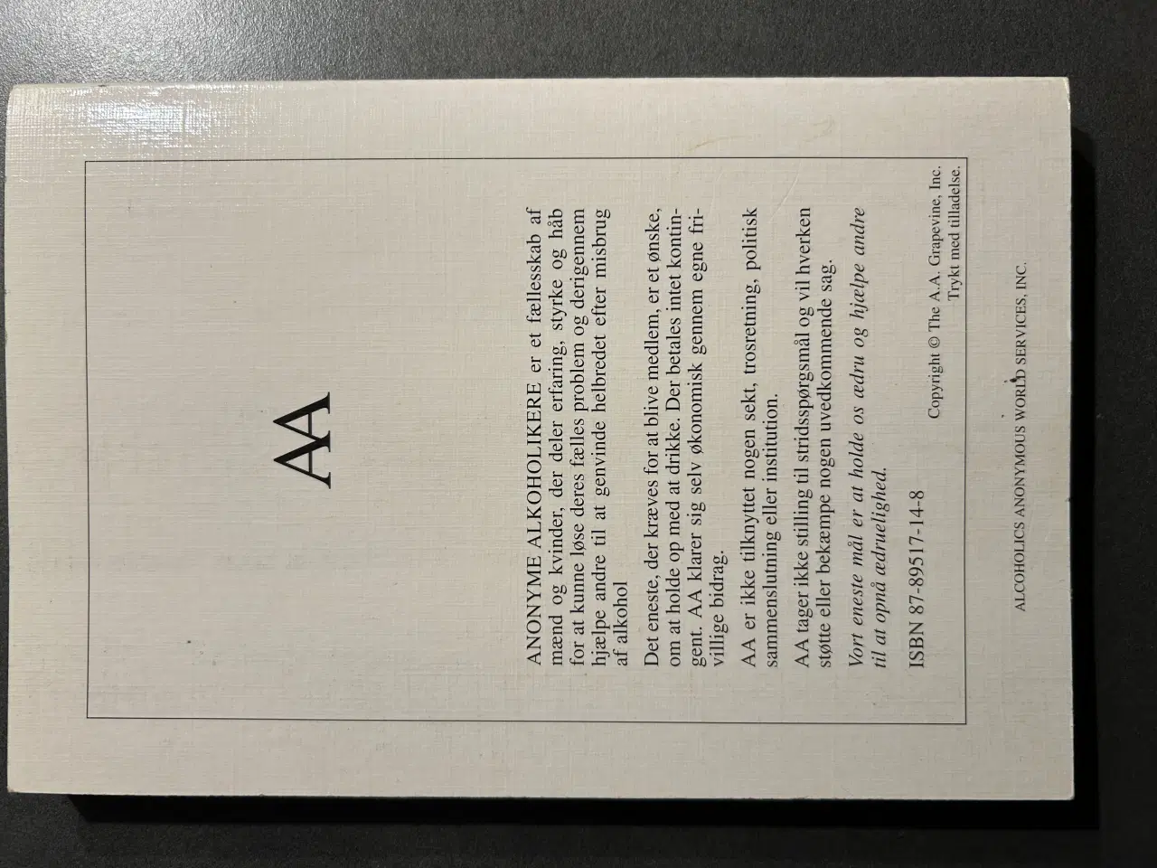 Billede 2 - AA Tolv trin og tolv traditioner bog