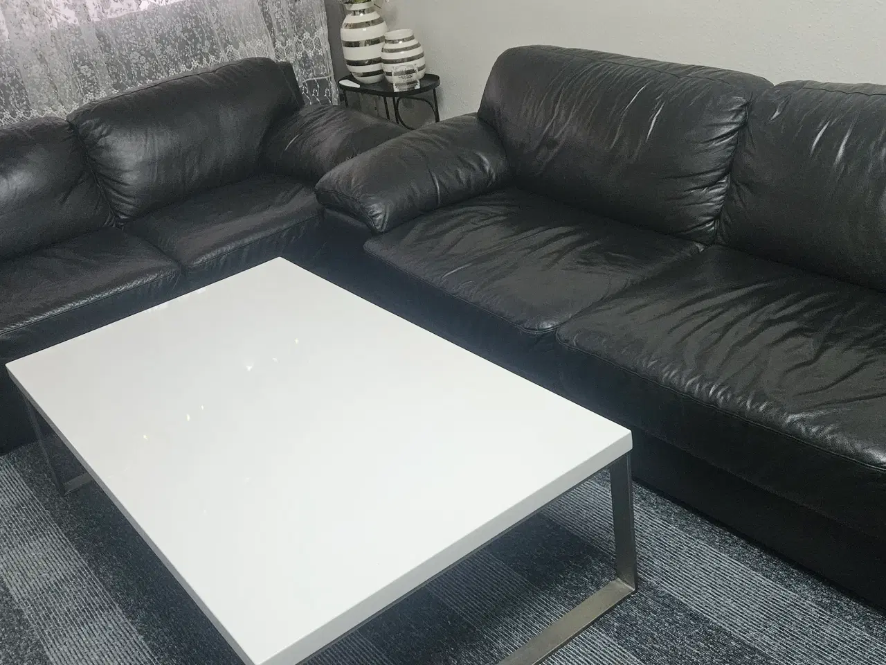 Billede 1 - Læder Sofa sæt