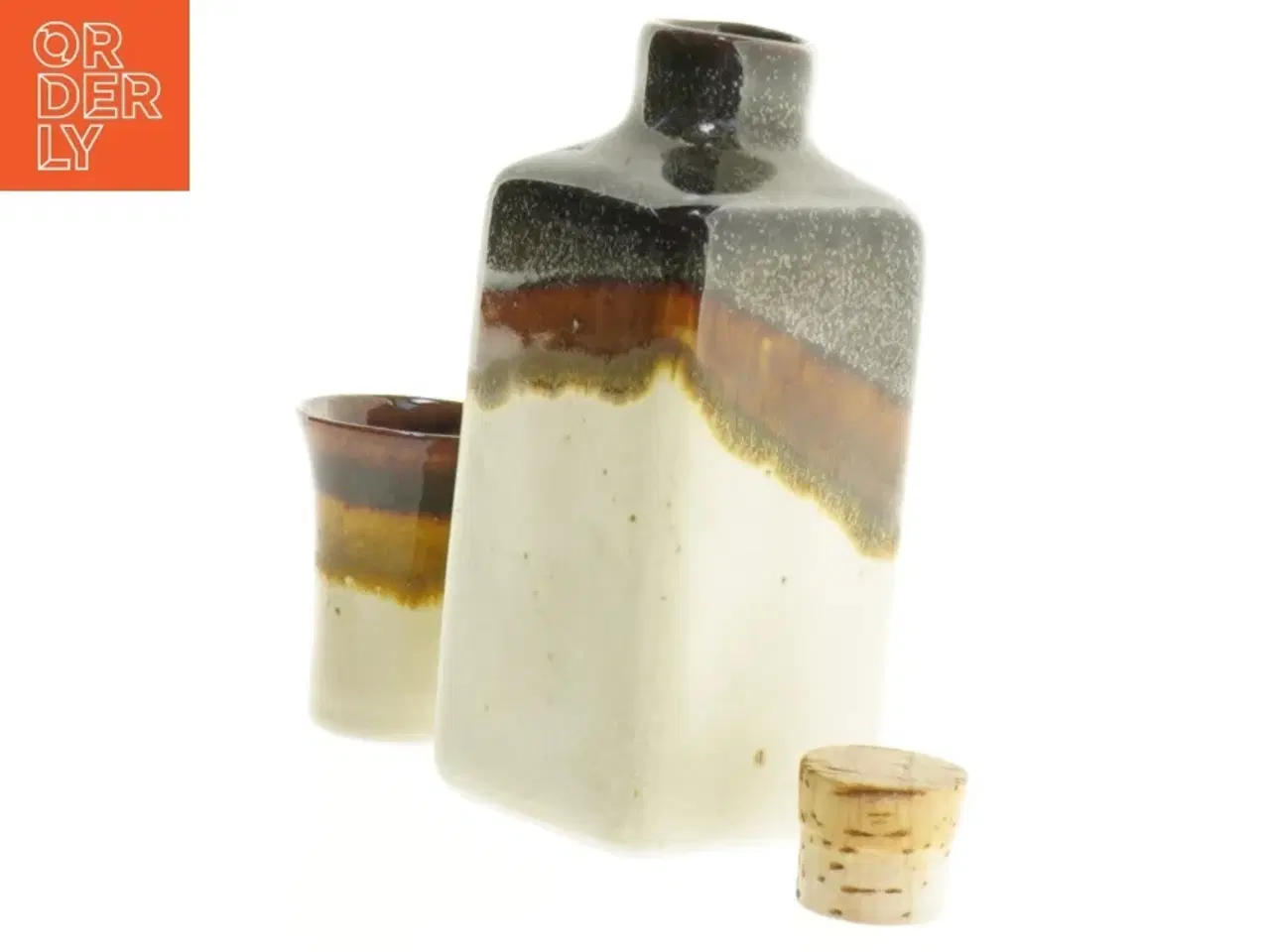 Billede 3 - Keramik Sake Sæt (str. 13 x 5 cm og 5 x 4 cm)