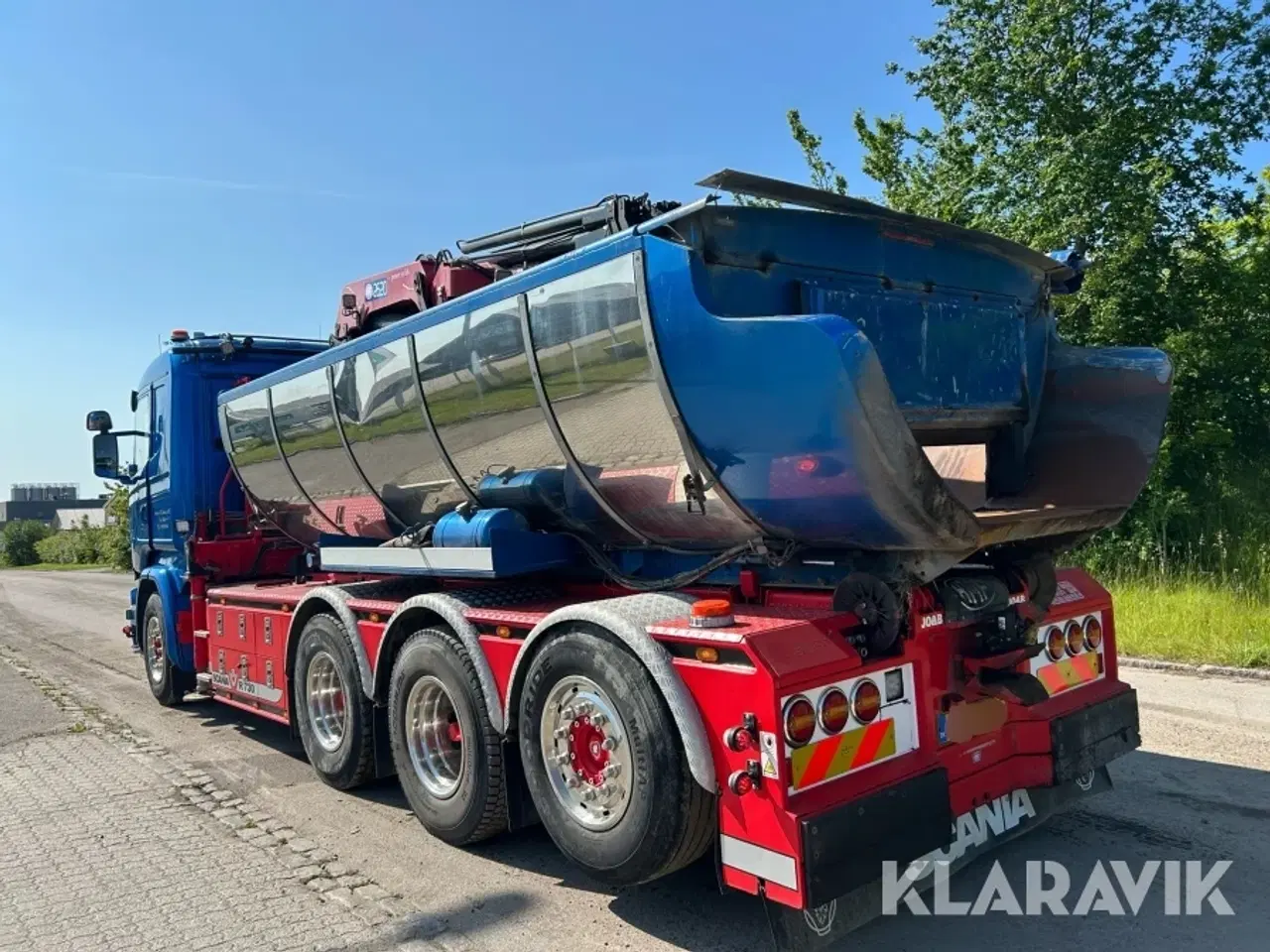 Billede 3 - Lastbil Scania R730 med asfaltlad, kran/grab og kroghejs