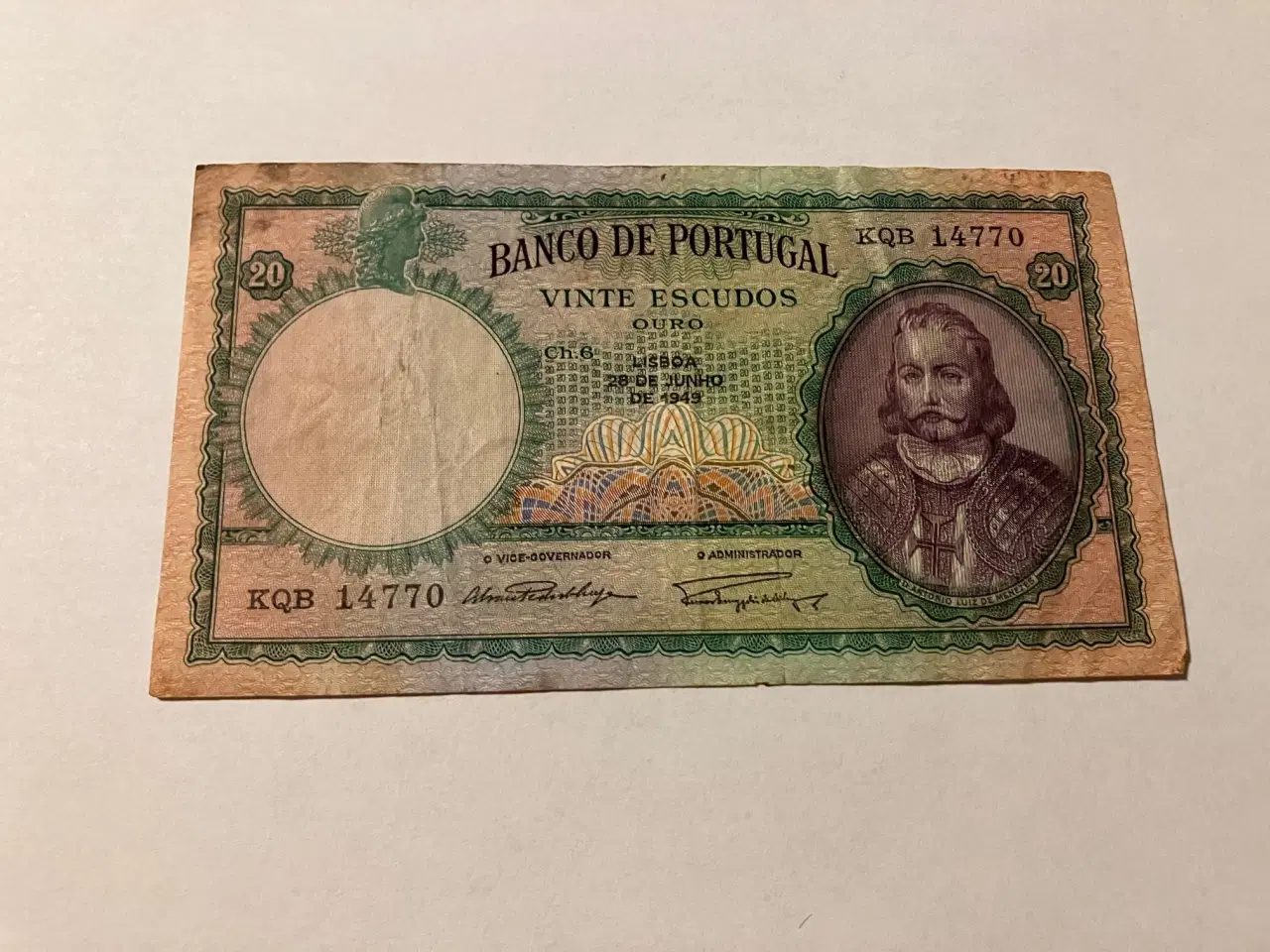 Billede 1 - 20 Escudos Portugal 1949