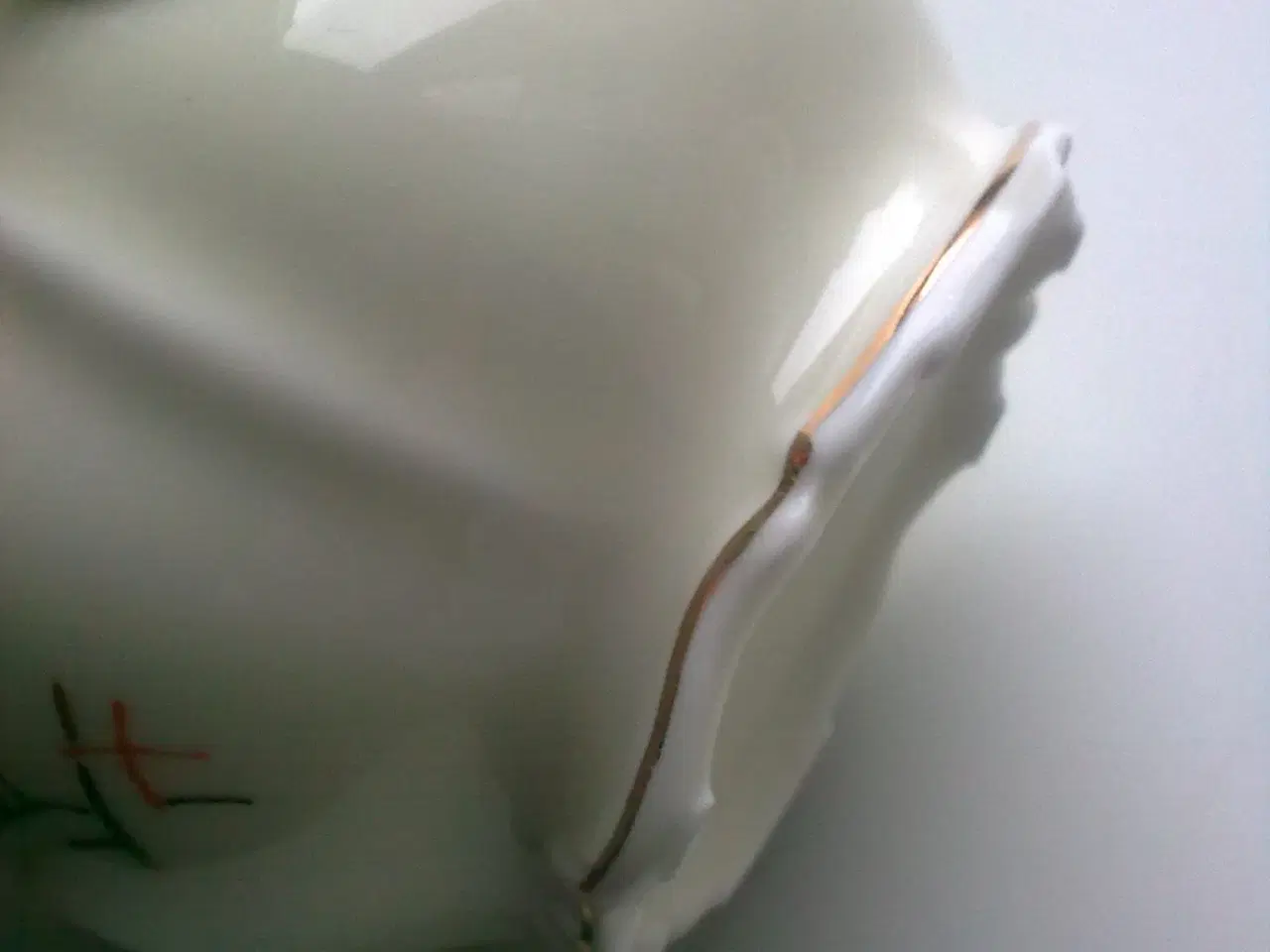 Billede 7 - Art deco dansk RØD BLÅ nelliker på krukke m guld