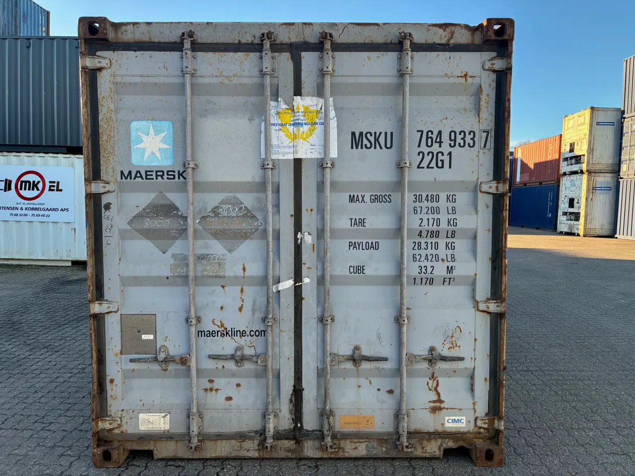 Billede 1 - 20 fods Container- ID: MSKU 764933-7