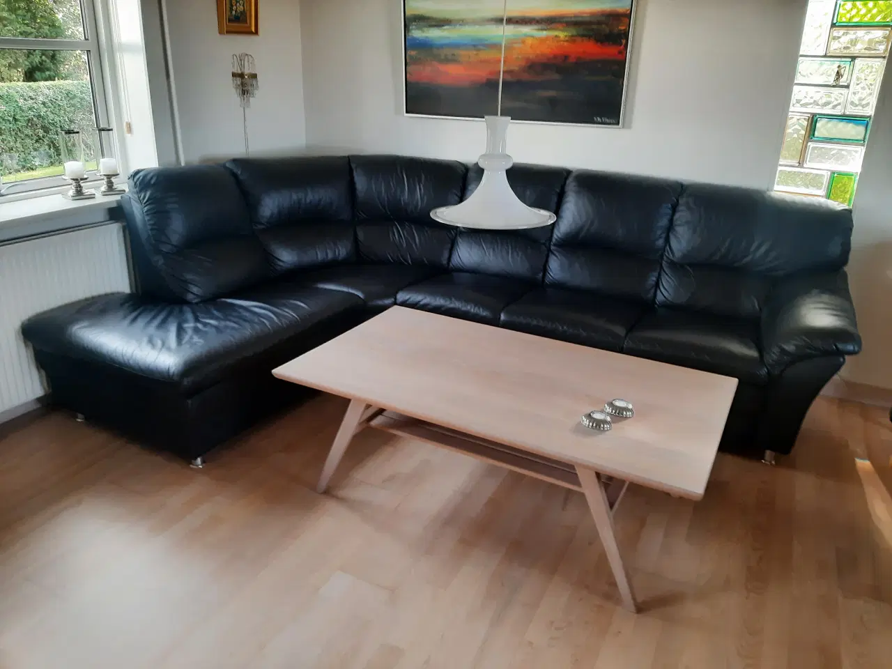 Billede 3 - Læderhjørne sofa sort