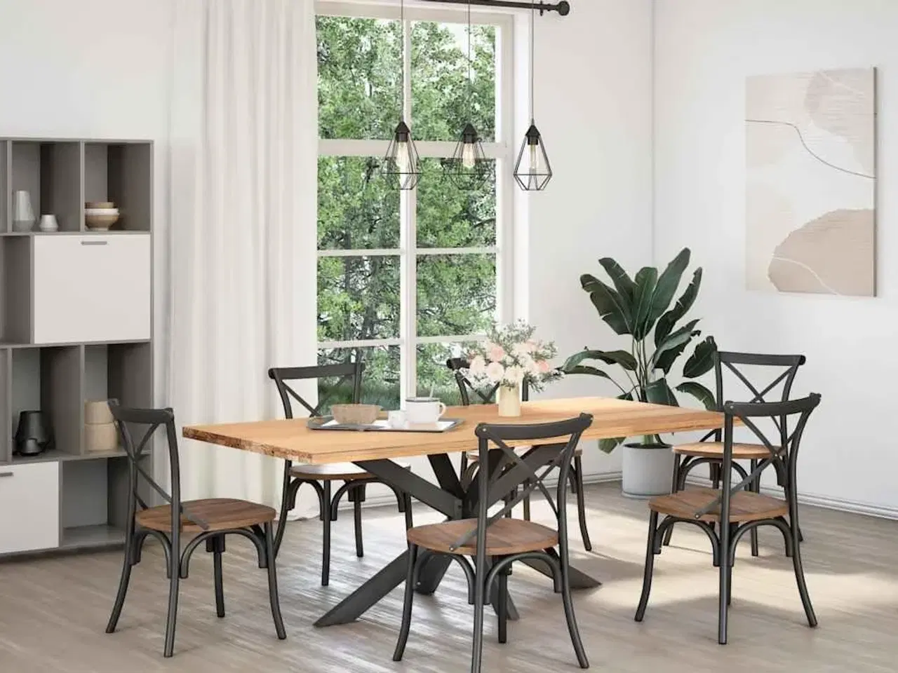 Billede 2 - Spisebordben edderkopformet antracit 150x78x(72-73) cm stål