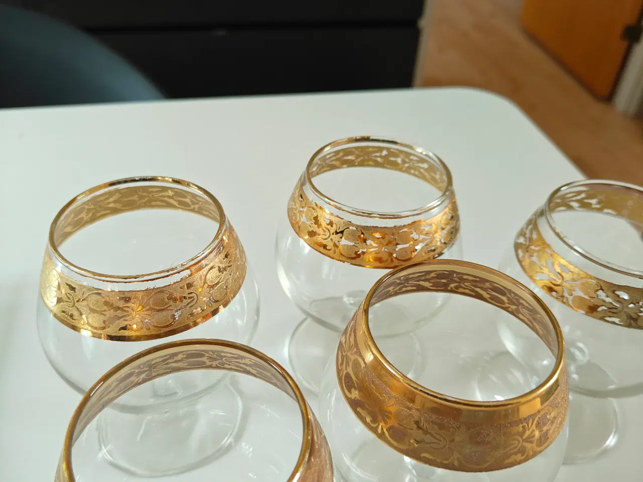 Billede 2 - Cognac glas med guldkant 