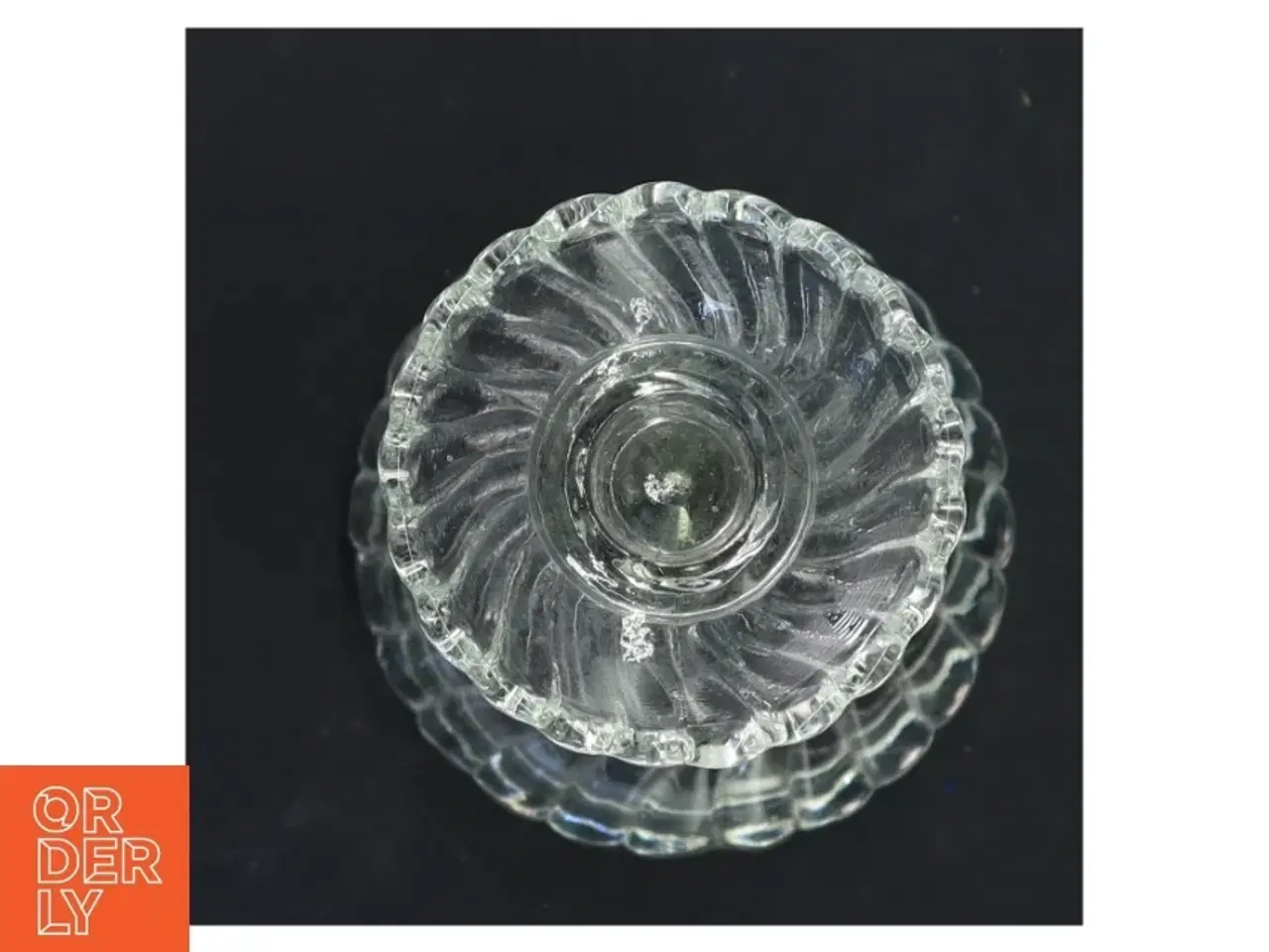 Billede 1 - Glas lysestage (str. 22 cm)