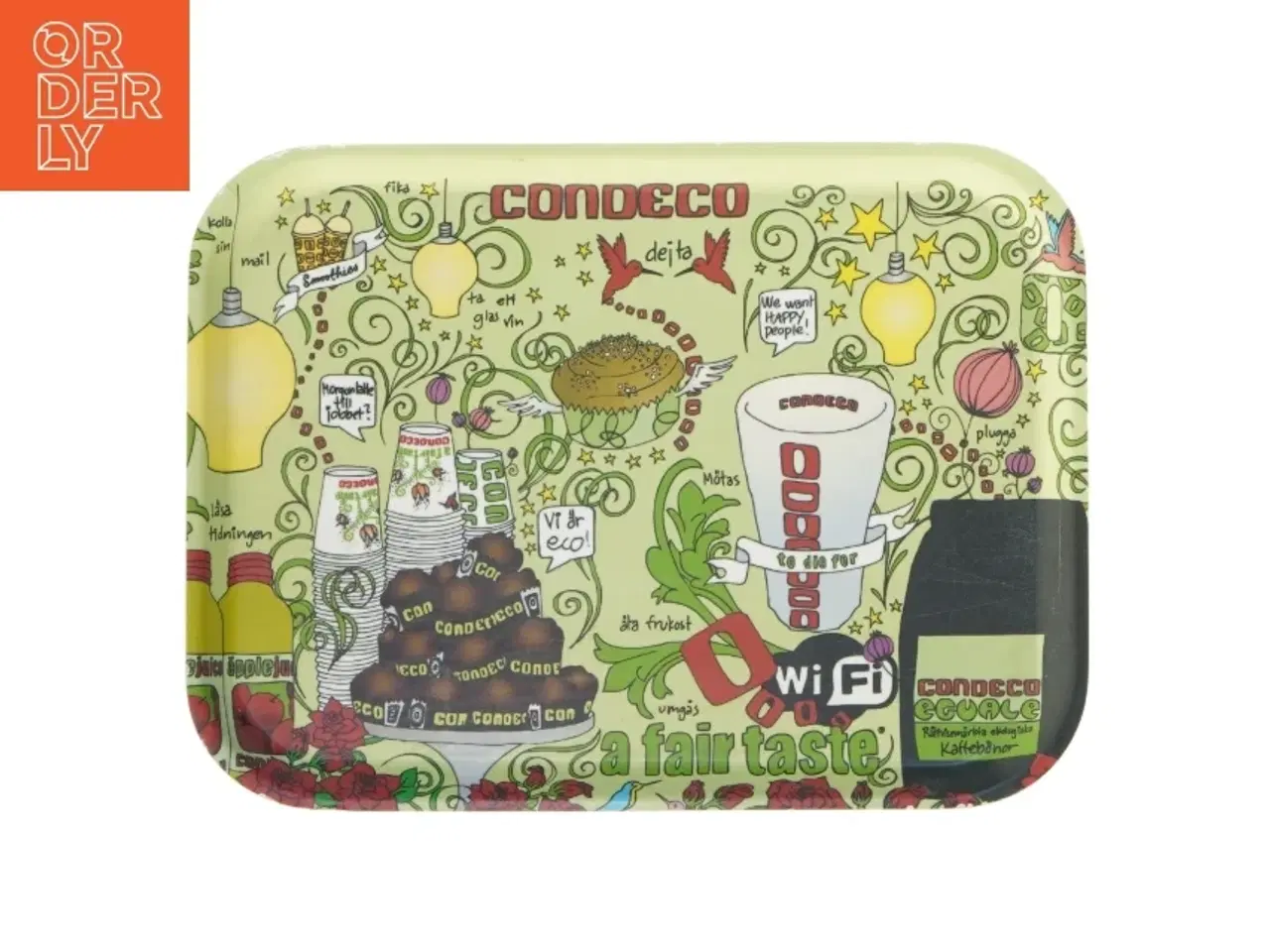 Billede 2 - Serveringsbakke med retro design (str. 27x20 cm)