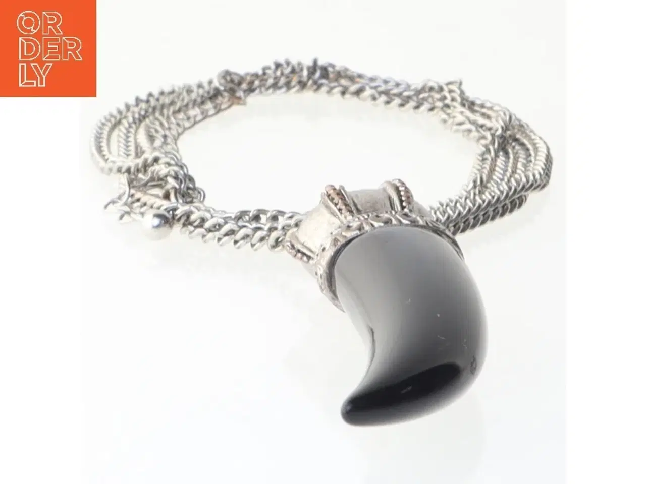 Billede 2 - Halskæde med hornvedhæng (str. 90 cm)