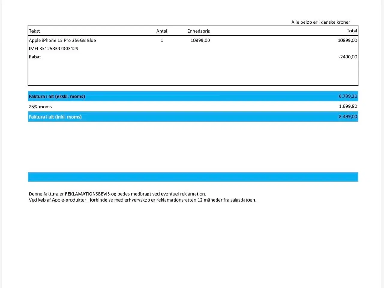 Billede 6 - 🔹 Apple iPhone 15 Pro – 256 GB – Blå 🔹