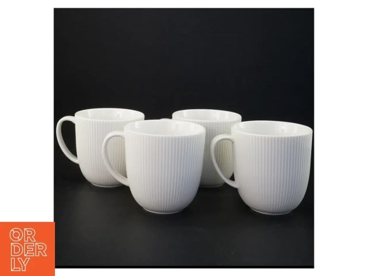 Billede 1 - Hvide kaffekopper med rillet design fra IKEA (str. 9 x 11,5 x 9 cm)
