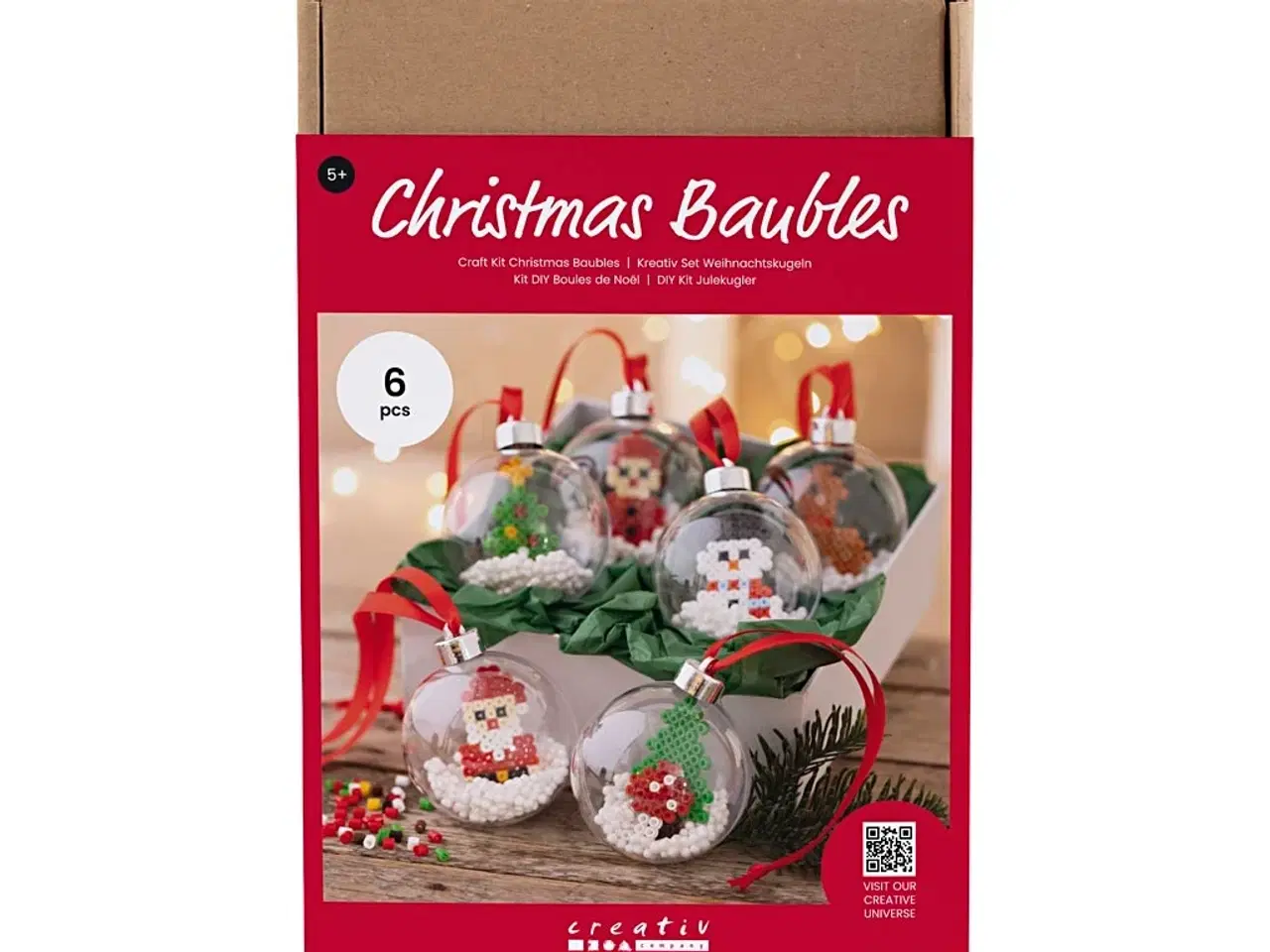 Billede 1 - DIY Kit Julekugler, Rørperler, 1 pk.