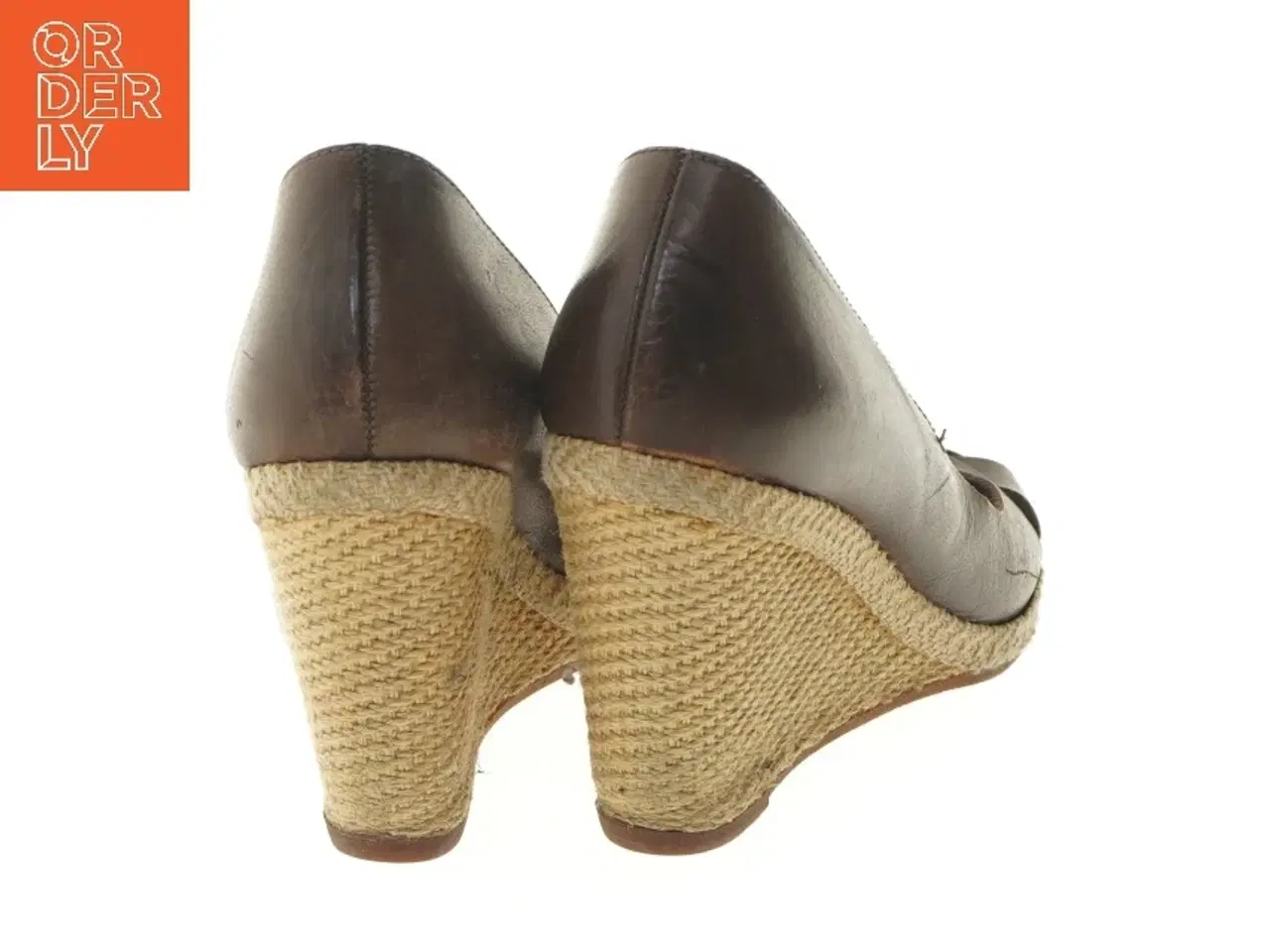 Billede 4 - Brune kilehælsko med åben tå fra Billi Bi (str. fod 25 cm)