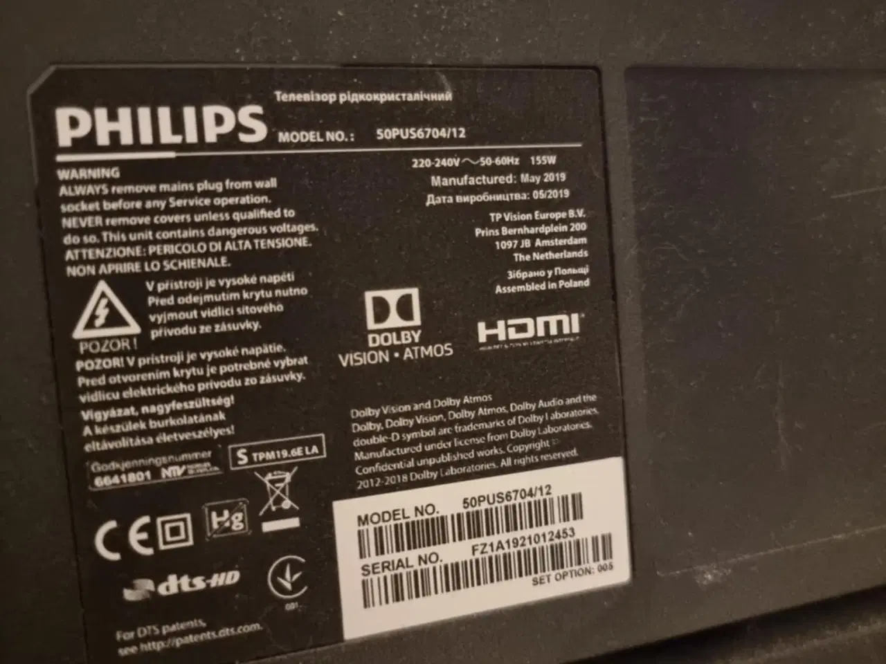 Billede 4 - Philips 50" 4K Ambilight TV (2019) – Dolby Vision,