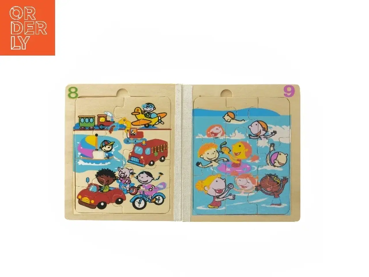 Billede 4 - Træpuslespil med tal (str. 17x15x2,5 cm)