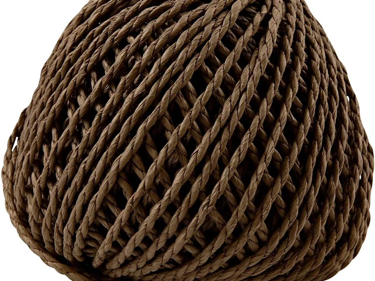 Billede 1 - Papirgarn, tykkelse 2,5-3 mm, mørk brun, 150 g, 40m/ 1 ngl.