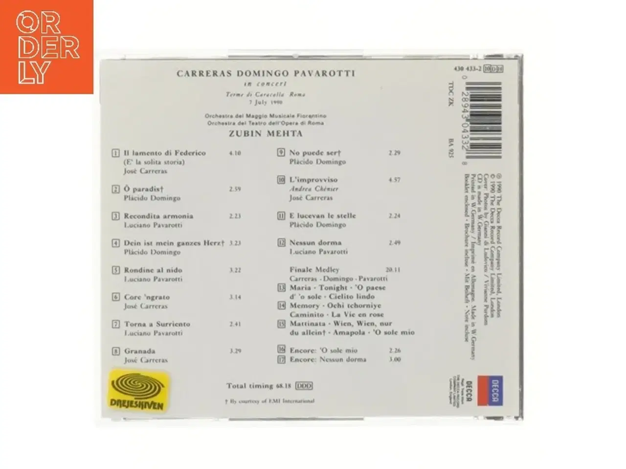 Billede 3 - Carreras Domingo Pavarotti - In Concert CD