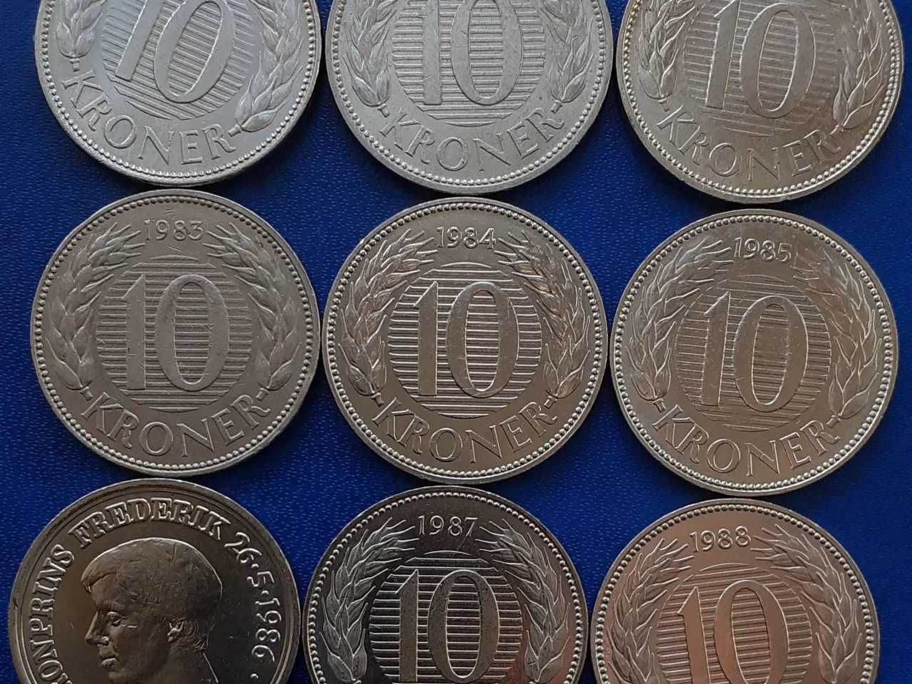 Billede 1 - 10 kr, komplet sæt 1979 til 1988