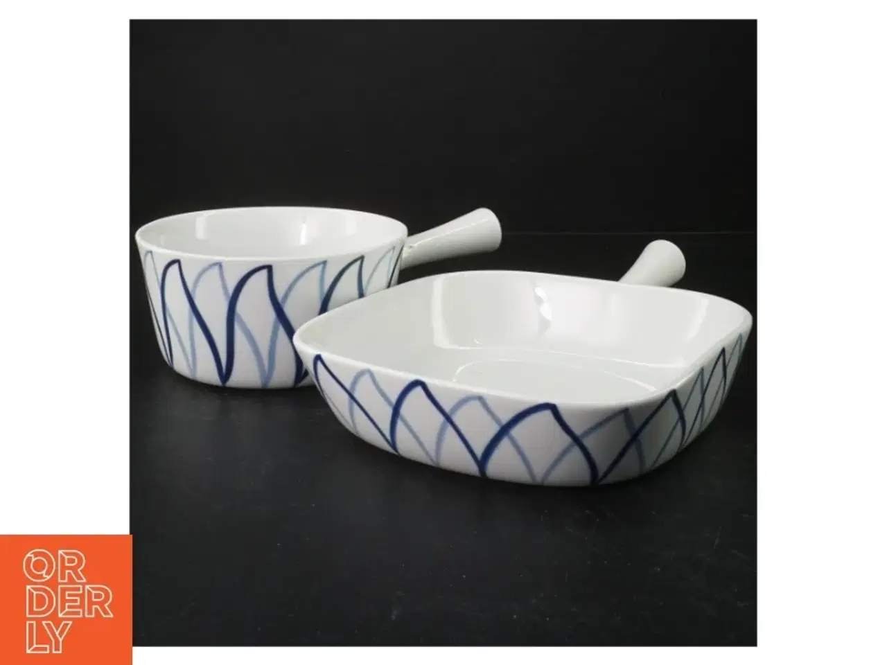 Billede 1 - Porcelænspander med blå flamme fra Ildfast (str. 28 cm)