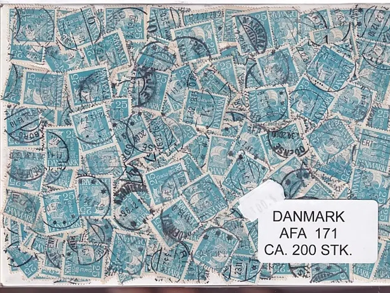 Billede 1 - Danmark 200 stk Afa nr.171 Stemplet/ustemplet