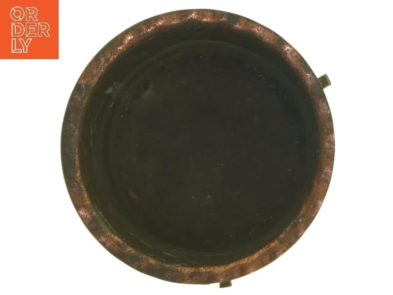 Billede 3 - Kobberholder med dekoration (str. Ø 12 cm længde 9 cm)