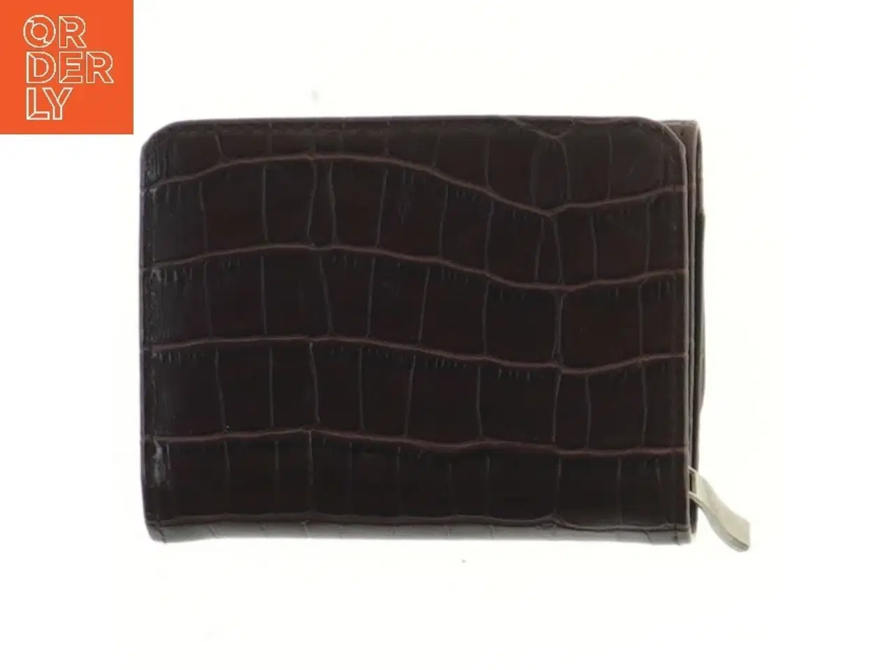 Billede 2 - Brun pung i krokodillemønster (str. 11x8,5 cm)
