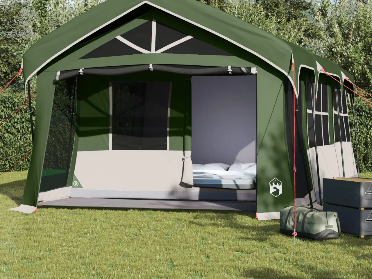 Billede 1 - Telte med tag med luftventil Grøn 620 x 322 x 240 cm Polyester