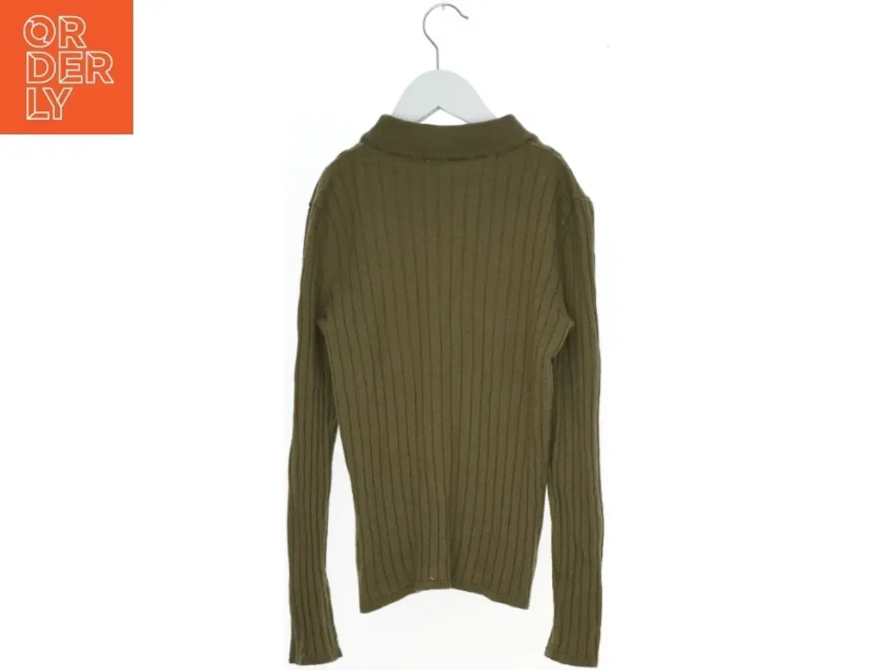 Billede 2 - Olivengrøn strikket sweater (str. 164)