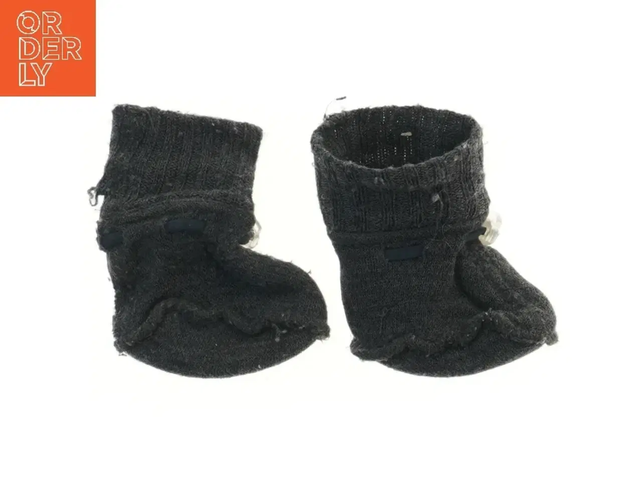 Billede 2 - Grå babysutsko med elastisk lukning (str. 10x10 cm)