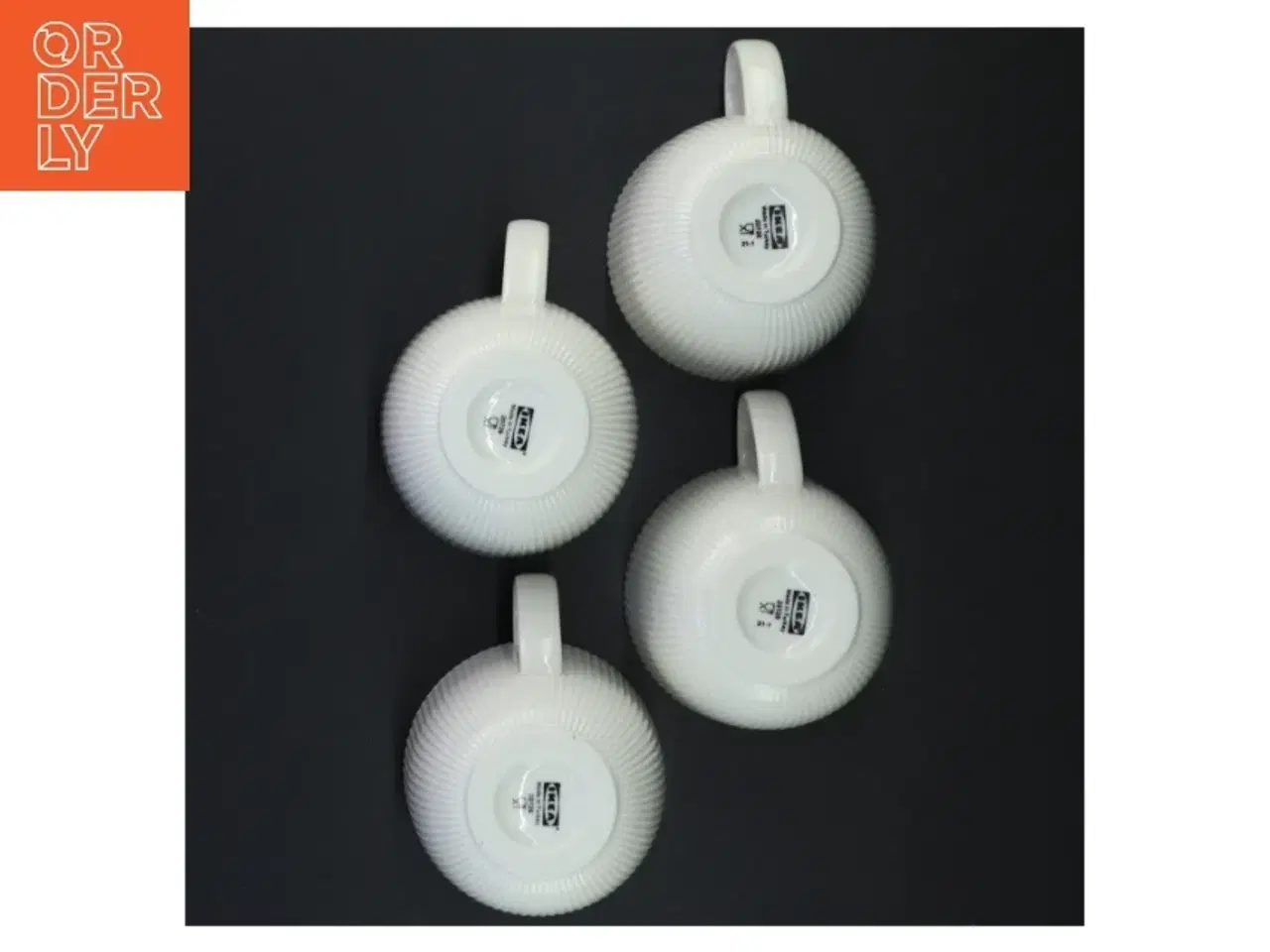 Billede 3 - Hvide kaffekopper med rillet design fra IKEA (str. 9 x 11,5 x 9 cm)