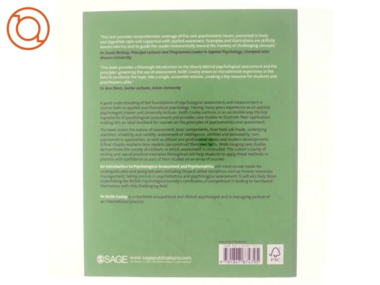 Billede 3 - An introduction to psychological assessment and psychometrics af Keith Coaley (Bog)