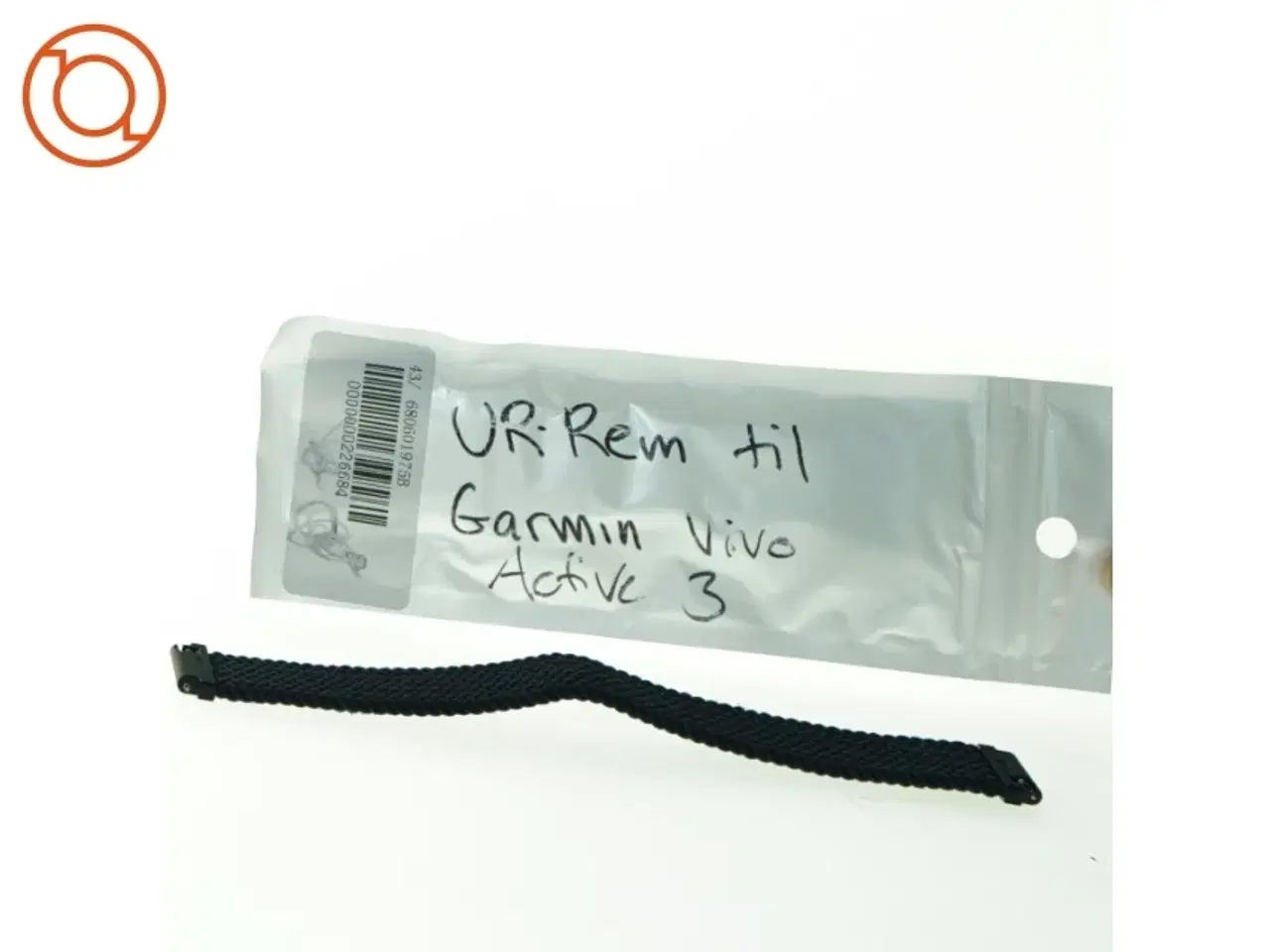 Billede 1 - Sort vævet urrem til Garmin (str. 20 mm og 16 cm)