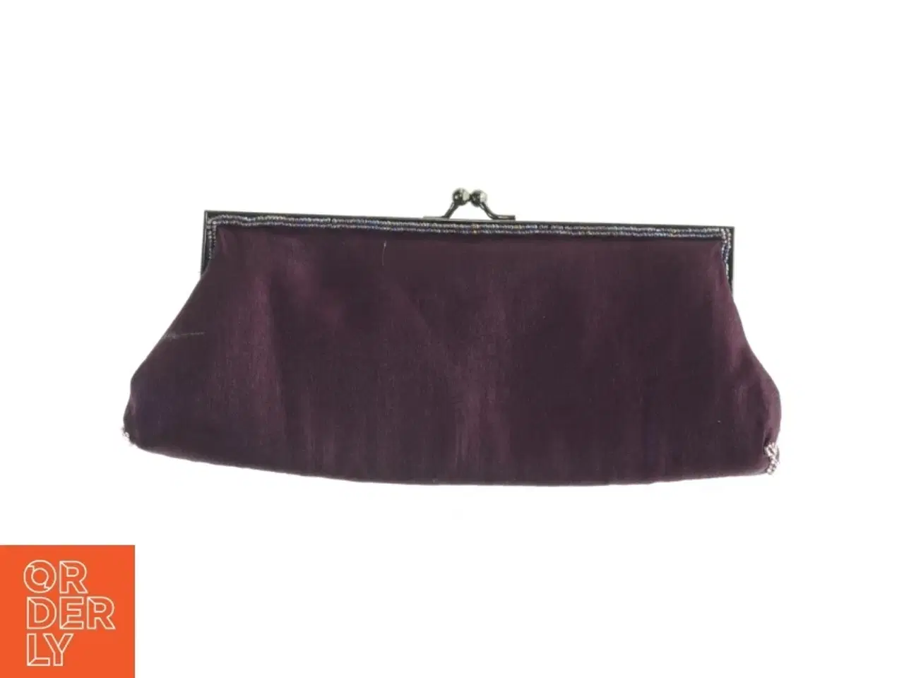 Billede 2 - Broderet clutch i mørkelilla (str. 26 x 13 cm)