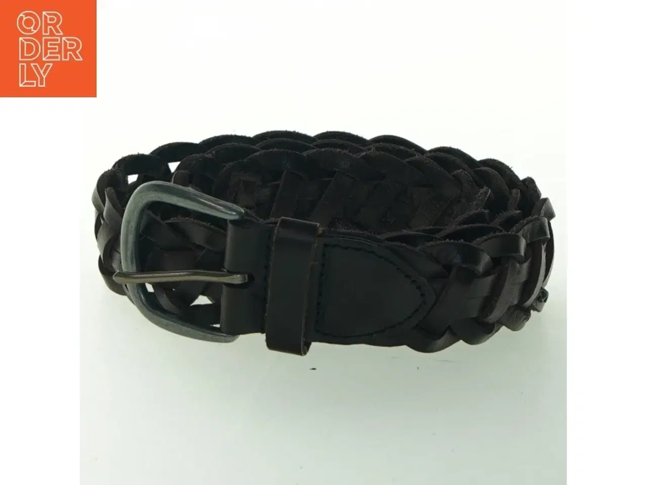 Billede 2 - Flettet læderbælte fra Pieces (str. 110 cm)