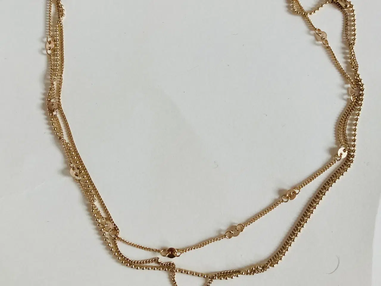 Billede 1 - Halskæde med 3 i 1, guldbelagt.