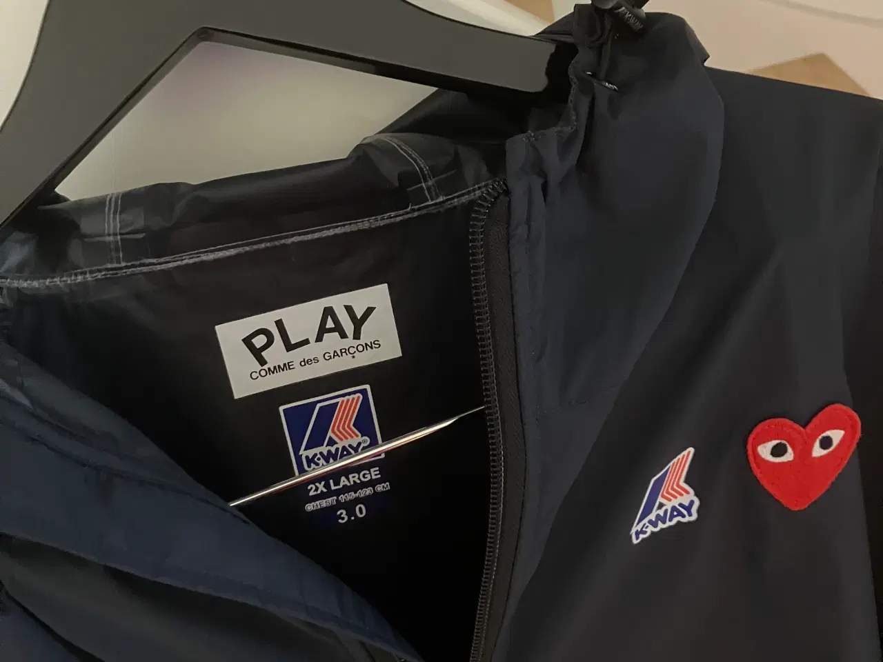 Billede 3 - K-WAY HOODIE FULL ZIP NAVY  COMME DES GARÇONS PLAY