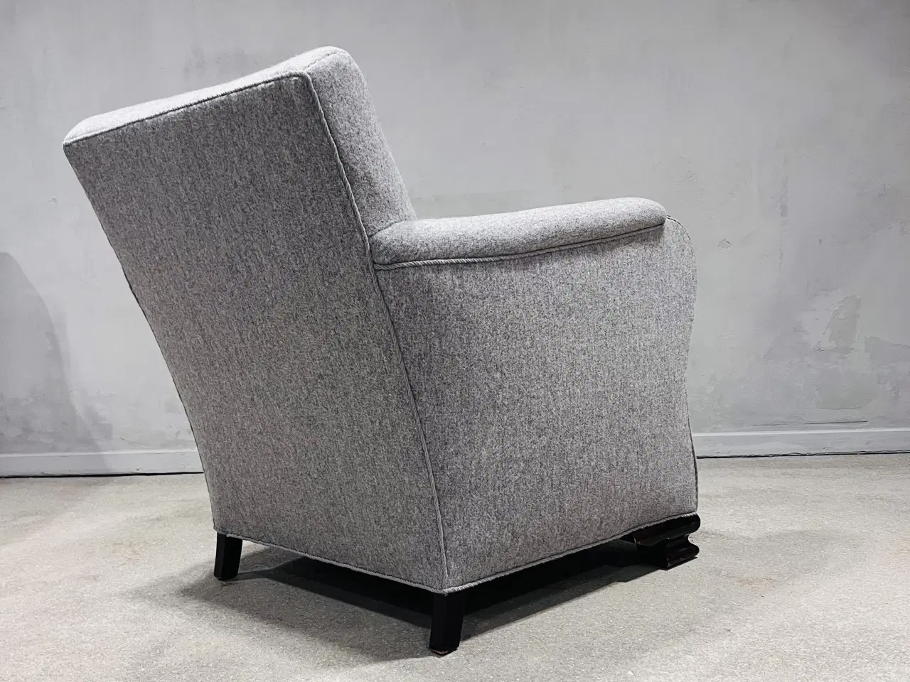 Billede 12 - Art Deco-lænestol, 1930', nyrestaureret, lys grå