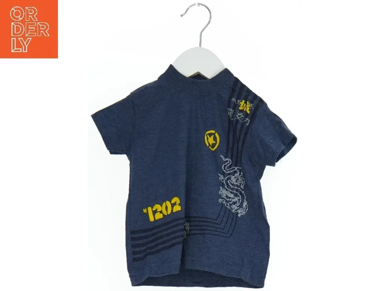 Billede 1 - Blå T-Shirt med grafisk design fra Little One (str. 80)