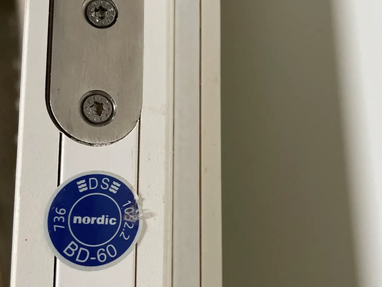 Billede 3 - Nordicdoor brand- og lyddør bd60, 824x65x2552mm, højrehængt, hvid
