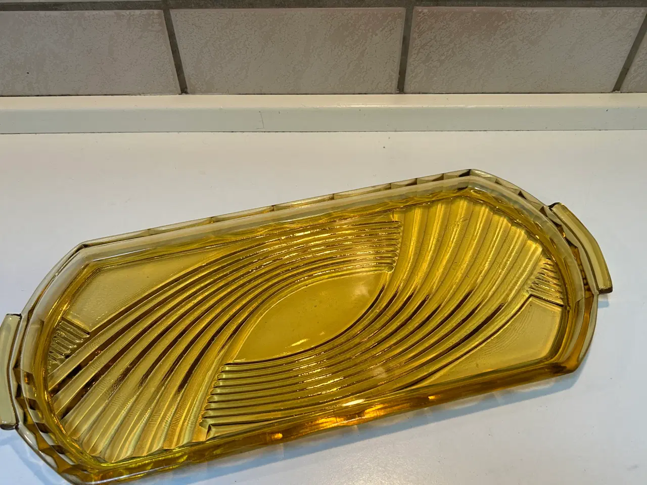 Billede 4 - Gylden glasskål og rouladefad