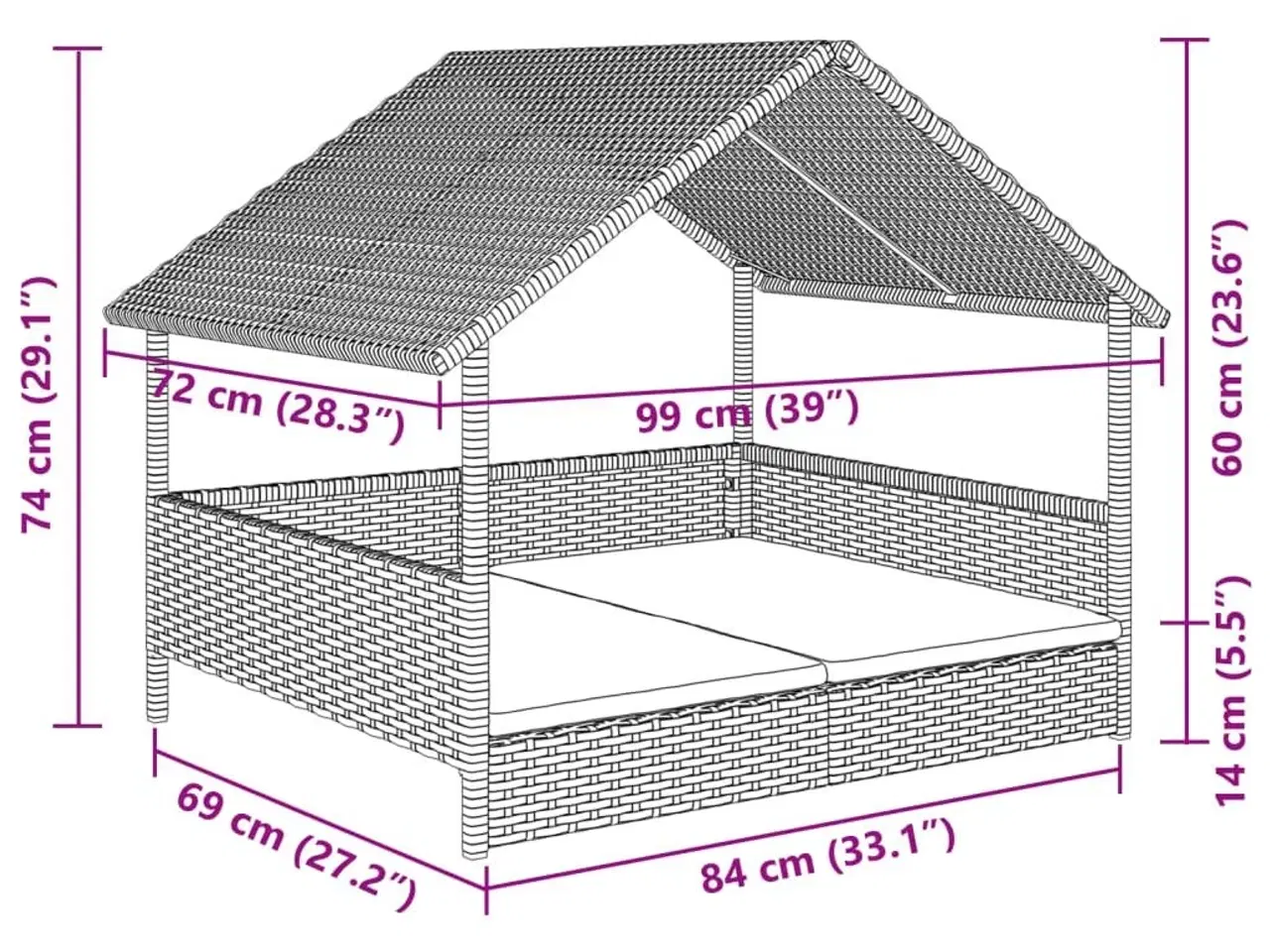 Billede 8 - Hundehus med hynde polyrattan